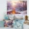 Designart - Christmas Forest With River and Trees II - Traditional Canvas Wall Art Print